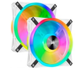 Corsair CO-9050106-WW QL140 RGB 140mm RGB Beyaz PWM Fan, Lighting Node CORE Kontrolcü İle Birlikte, 2'li Paket