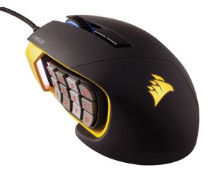 Corsair aming Scimitar Pro RGB Optik 16000DPI Siyah&Sarı Gaming Mouse