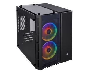 Corsair CC-9011135-WW Crystal Serisi 280X RGB Temperli Cam Micro ATX Küp Bilgisayar Kasası, Siyah