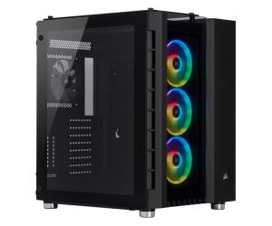 Corsair CC-9011168-WW Crystal Serisi 680X RGB Temperli Cam Mid Tower Küp Bilgisayar Kasası, Siyah