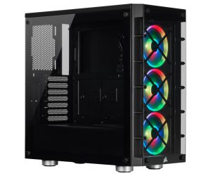 Corsair CC-9011188-WW iCUE 465X RGB Temperli Cam Yan Panel Mid Tower Bilgisayar Kasası, Siyah
