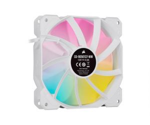 Corsair iCUE SP120 RGB ELITE Performance 120mm Beyaz PWM Fan — Aydınlatma Düğümlü Üçlü Paket