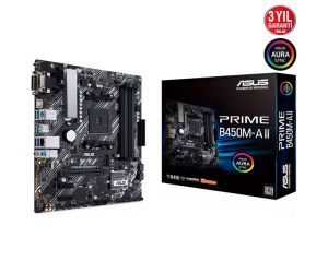 Asus Prime B450M-A II AM4 Ryzen DDR4 4400MHz Vga Dvi Hdmi mATX Anakart