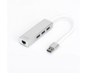 Digitus USB 3.0 To 3x USB 3.0-RJ45 Adaptör DA-70250-1