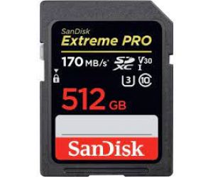 Sandisk 512 GB Extreme Pro SDHC 170 MB/s Class 10 SD-MMC Kart SDSDXXY-512G-GN4IN