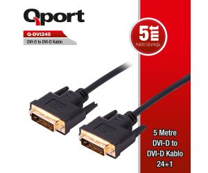 Qport Q-DVI245 DVI-D 5 METRE KABLO