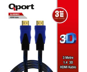 Qport ALTIN UÇLU 3M HDMI KABLO Q-HDMI3