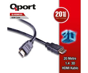 Qport ALTIN UÇLU 20M HDMI KABLO Q-HDMI20