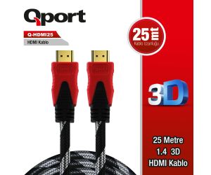 Qport ALTIN UCLU 25M HDMI KABLO Q-HDMI25