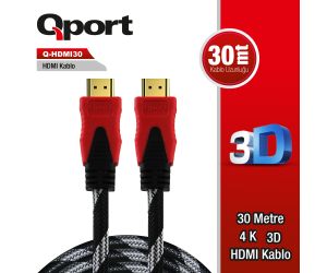 Qport ALTIN UÇLU 30M HDMI KABLO Q-HDMI30