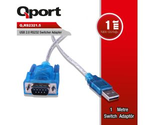 Qport USB 2.0 TO RS232 CEVIRICI KABLO 1M Q-RS2321.5