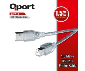 Qport Q-PR1.5 USB 2.0 1.5 METRE YAZICI KABLO