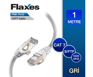 Flaxes CAT7 1M S/FTP PATCH KABLO GRİ FNK-701G