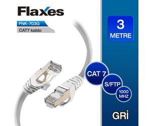 Flaxes CAT7 3M S/FTP PATCH KABLO GRİ FNK-703G