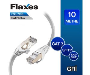 Flaxes CAT7 10M S/FTP PATCH KABLO GRİ FNK-710G