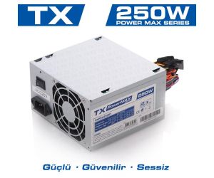 TX PowerMAX 250W 2xSATA, 2xIDE Bilgisayar Power Supply TXPSU250S1