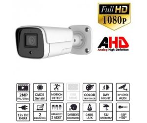 Ezcool 2 MP 3.6mm AHD Bullet Güvenlik Kamerası EZ-2040HD