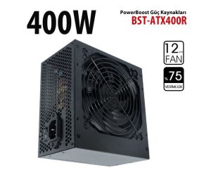 Powerboost 400w PPFC 12cm Siyah Fanlı ATX Power Supply BST-ATX400R