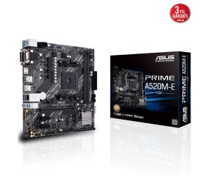Asus Prime A520M-E/Csm 4400mhz M.2 AM4 Ryzen Vga Dvi Hdmi DDR4 Anakart