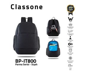 Classone Parma 15.6 Siyah Sırt Çantası BP-IT800