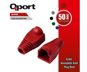 Qport Q-P5K 50 ADET RJ45 KIRMIZI KONNEKTOR KILIFI