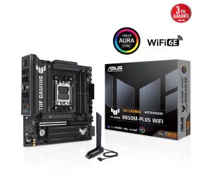 Asus TUF GAMING B850M-PLUS WIFI AM5 DDR5 SES GLAN DP/HDMI SATA3 USB3.2 mATX ANAKART