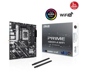 Asus PRIME H810M-A WIFI 1851P DDR5 SES GLAN DP/HDMI SATA3 USB3.2 mATX ANAKART