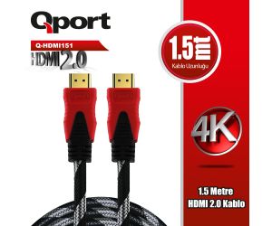 Qport (Q-HDMI151) ALTIN UÇLU 1.5M 4K HDMI 2.0 KABLO