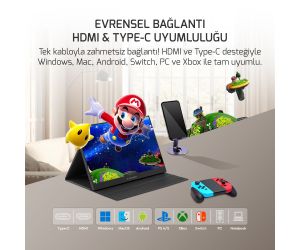 Ezcool LITE E15T 15.6’’ 60HZ FHD PORTABLE TAŞINABİLİR DOKUNMATİK MONİTÖR (SIFIR ÖLÜ PİKSEL GARANTİLİ)