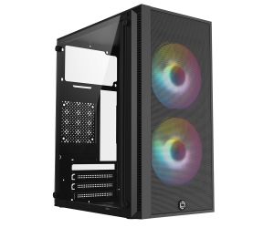 Frisby 300W USB3.0 2x12cm RGB FAN SIYAH mATX TEMPERLİ BİLGİSAYAR KASASI FC-8970G