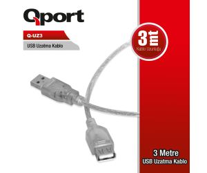 Qport Q-UZ3 3MT USB UZATMA KABLOSU