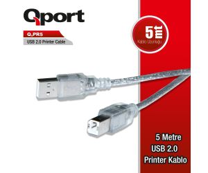 Qport Q-PR5 USB 2.0 5MT YAZICI KABLOSU