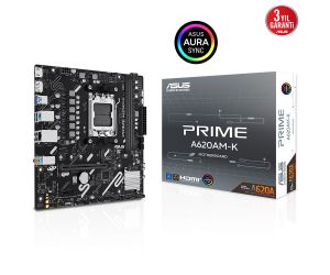 Asus PRIME A620AM-K AM5 DDR5 SES GLAN DP/HDMI SATA3 USB3.2 mATX ANAKART