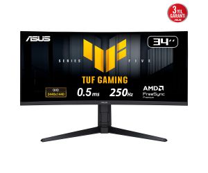 Asus 34 TUF 3440x1440 0.5MS 250Hz DP/HDMI/USB +VESA +SPEAKER +CURVED MONİTÖR VG34WQML5A